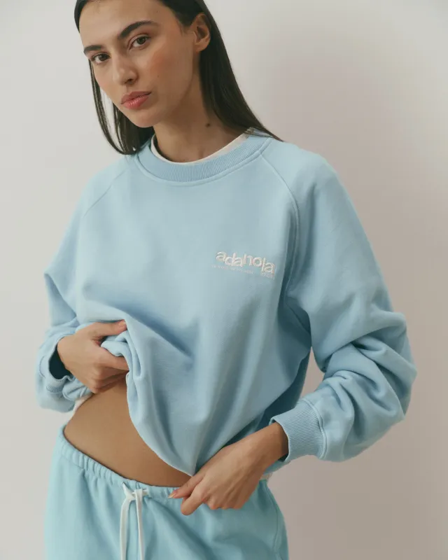 Le Mode De Vie Loose Fit Sweatshirt - Breeze Blue/Marshmallow White made by Adanola