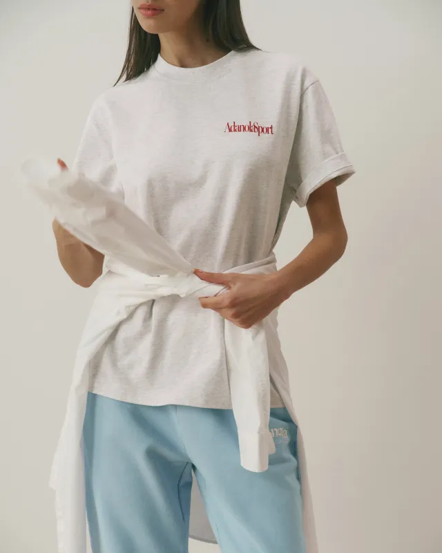 Retro Adanola Sport Oversized T-shirt - Light Grey Melange made by Adanola