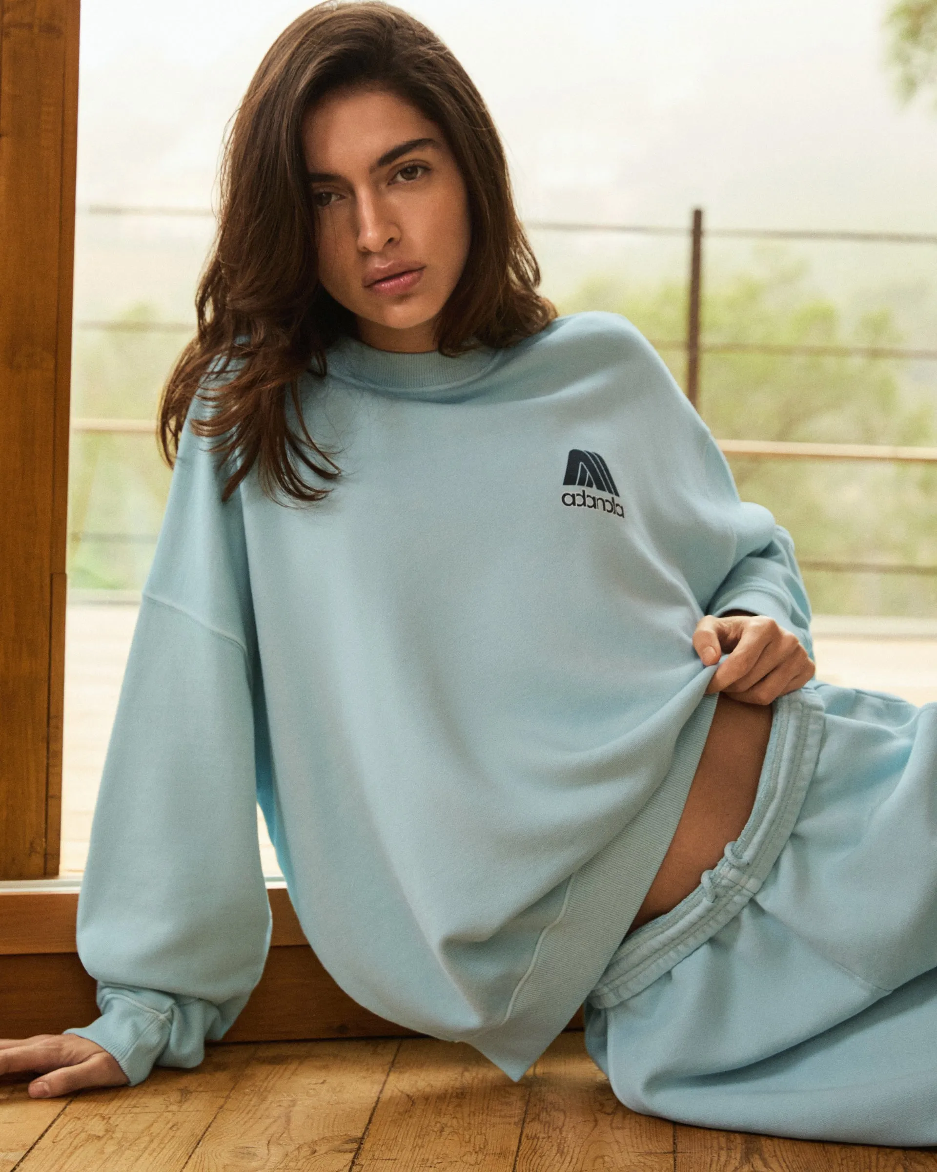 Echo Washed Oversized Sweatshirt - Ocean Blue/Midnight Blue sold by Adanola