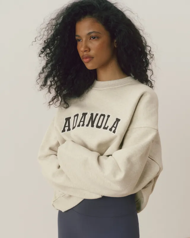Varsity Oversized Sweatshirt - Oat Melange/Coffee Bean made by Adanola