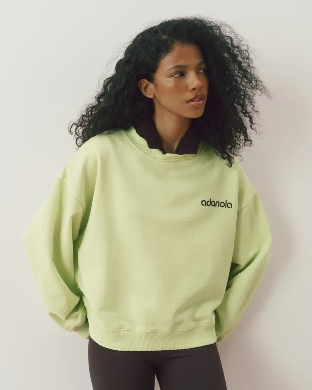 Studio Loose Fit Sweatshirt - Washed Lime Green/Coffee Bean made by Adanola