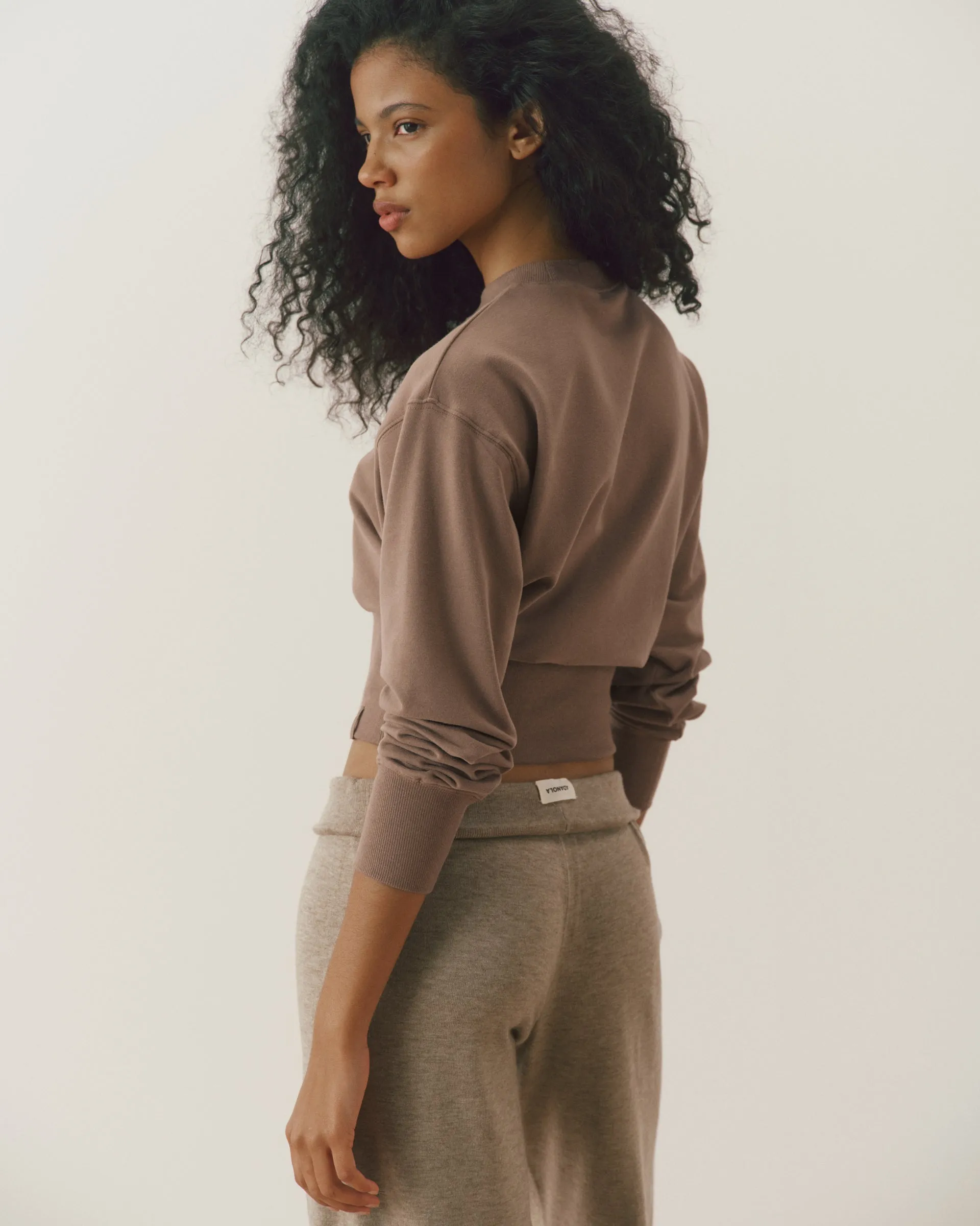 Modal Cinch Hem Sweatshirt - Dusty Brown sold by Adanola product image thumbnail 2