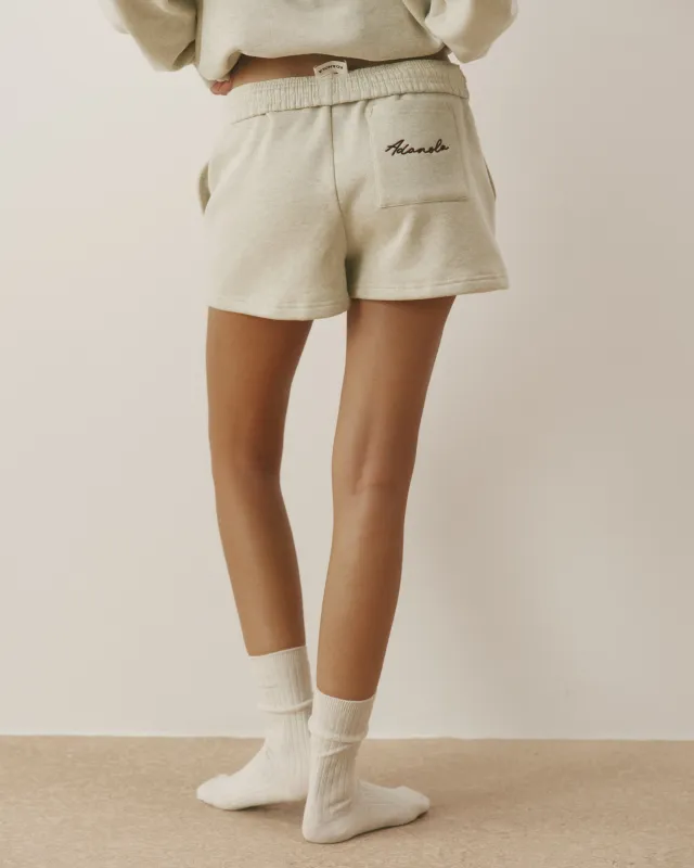 Signature Loose Fit Sweat Shorts - Oatmeal Marl/Coffee Bean made by Adanola
