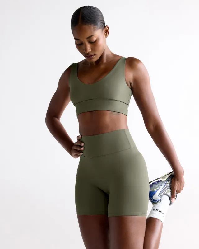 Ultimate Crop Shorts - Olive Green made by Adanola