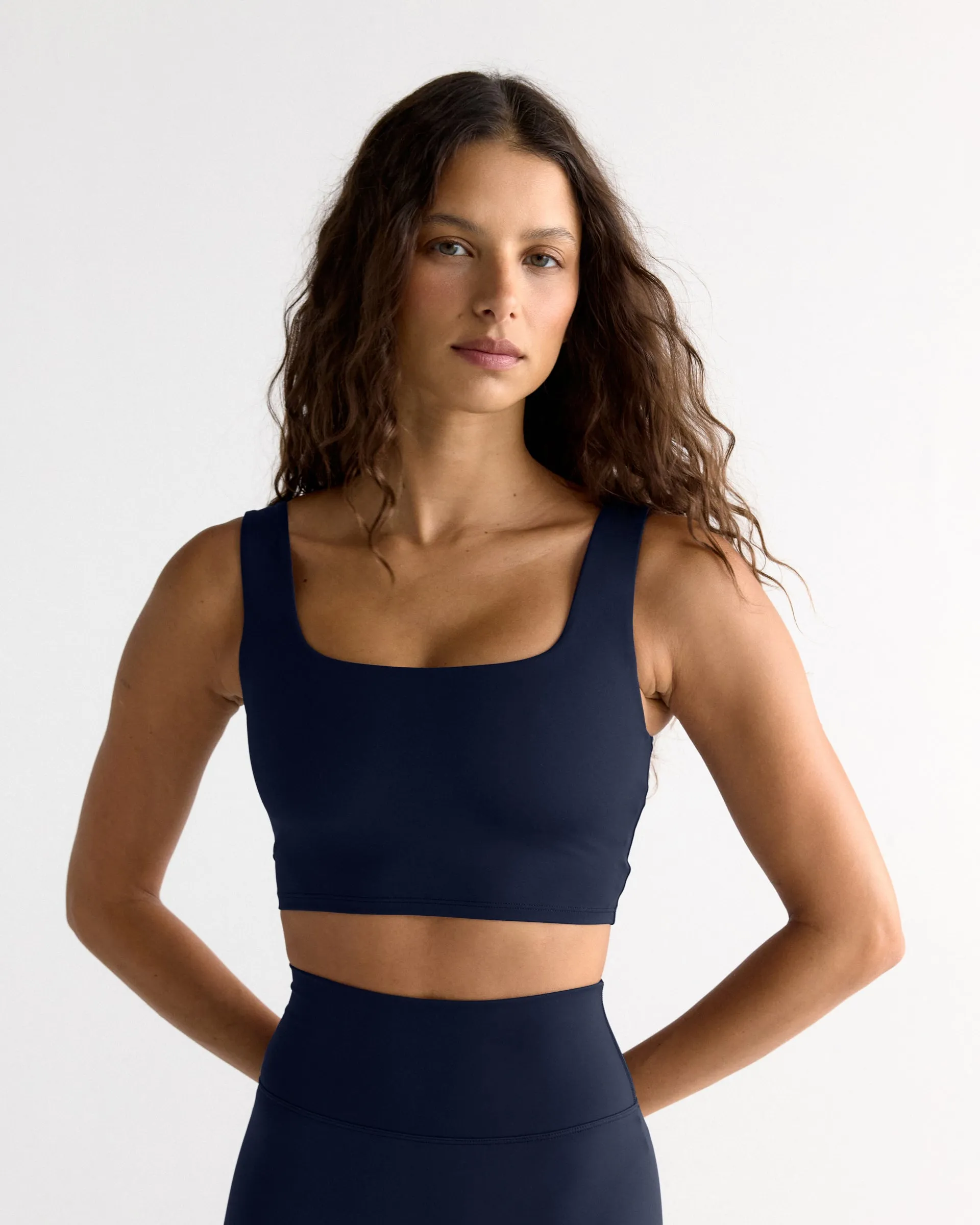Ultimate Square Neck Bra - Navy Blue sold by Adanola