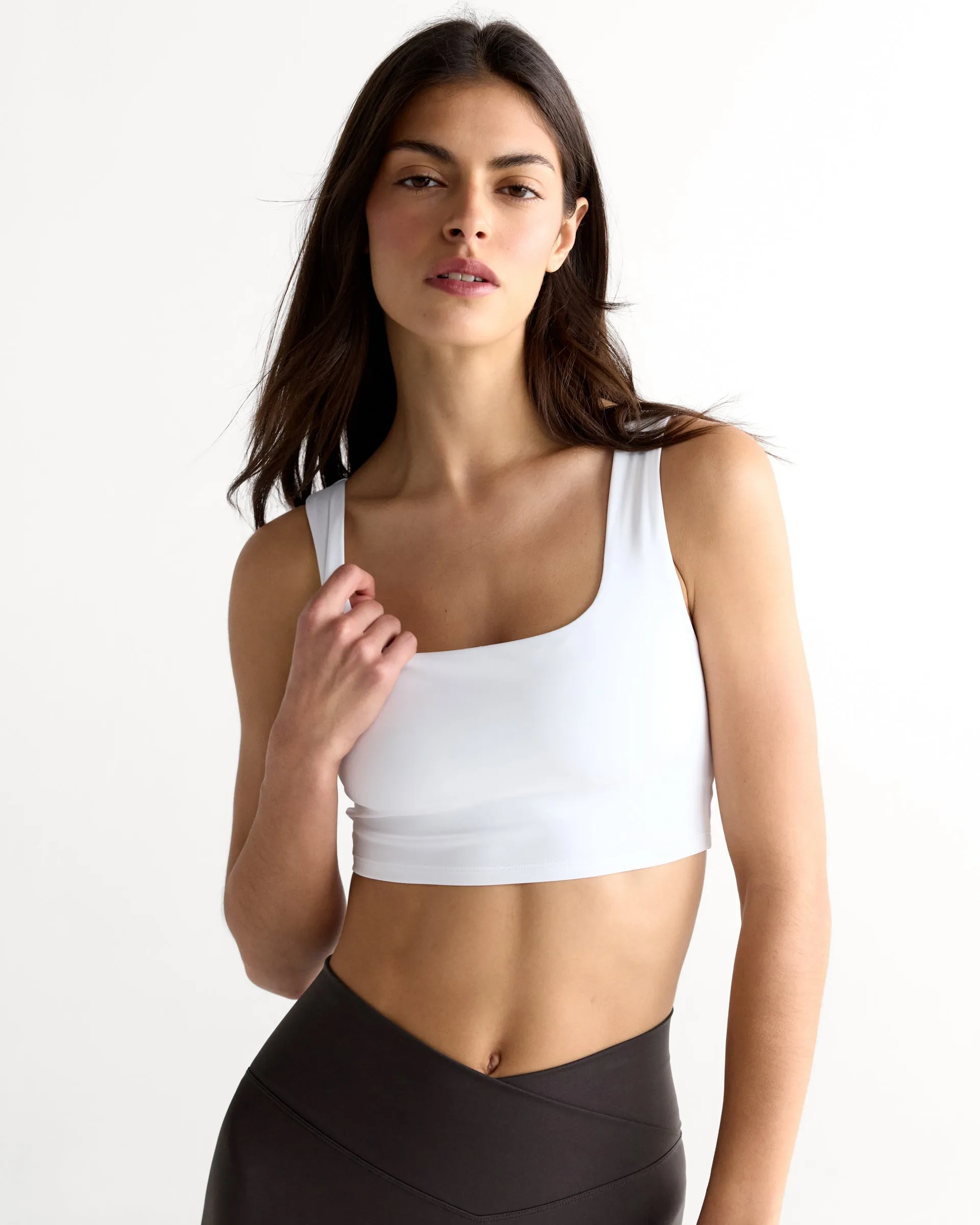 Ultimate Square Neck Bra - White sold by Adanola