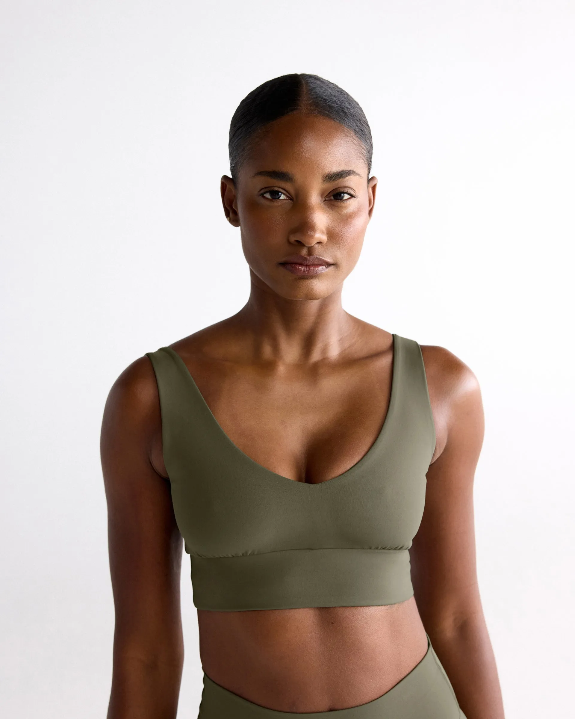 Ultimate V-Neck Bra - Olive Green sold by Adanola