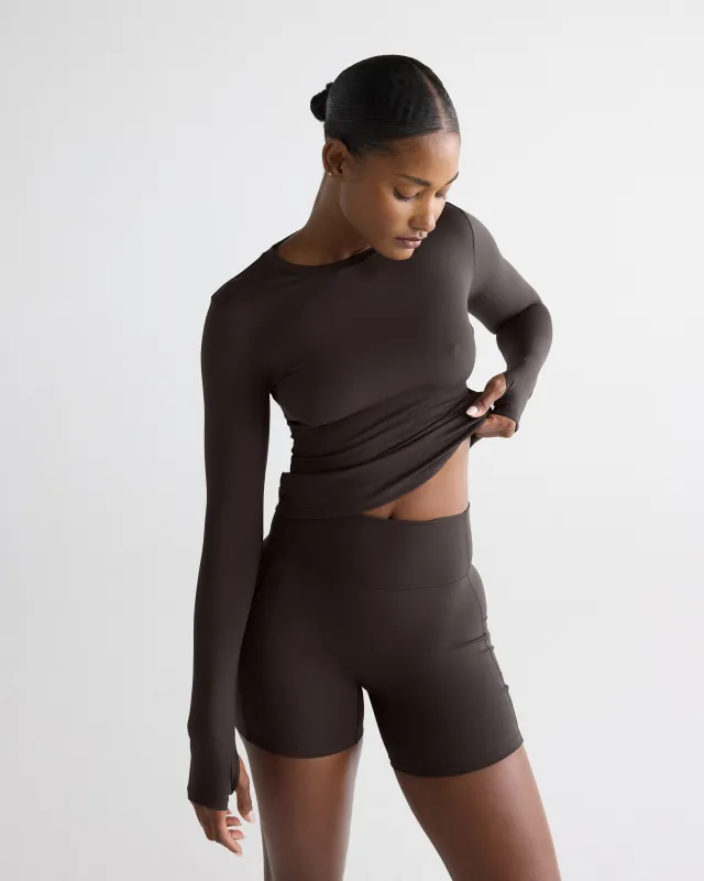 Ultimate Long Sleeve Top - Coffee Bean made by Adanola