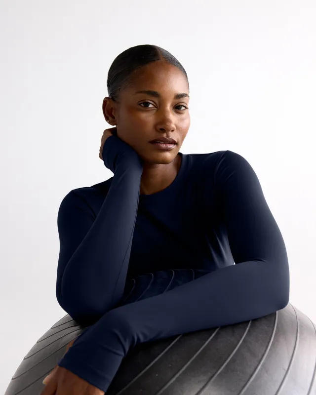 Ultimate Long Sleeve Top - Navy Blue made by Adanola