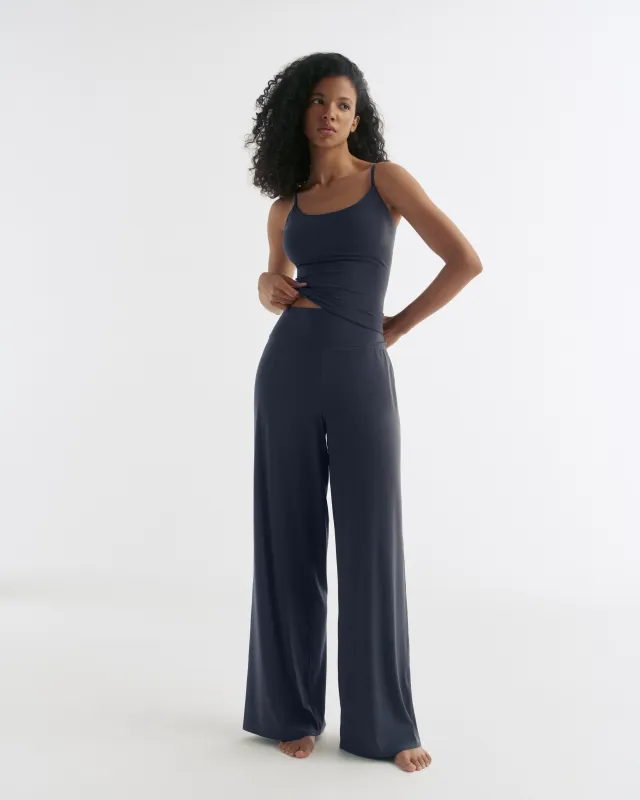 Wide Leg Yoga Pant - Midnight Blue made by Adanola