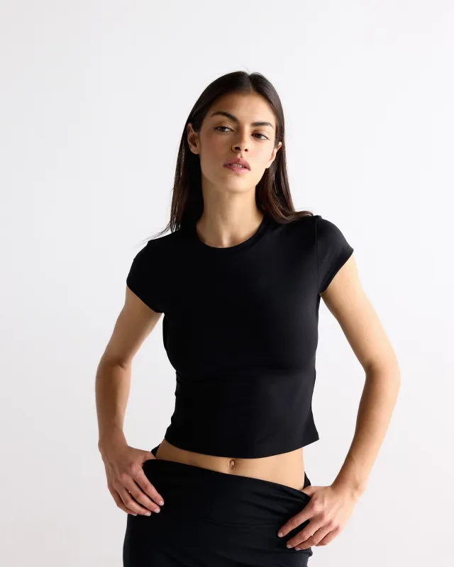 Ultimate Cap Sleeve Top - Black made by Adanola