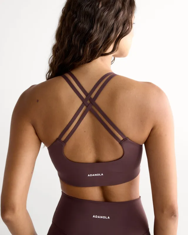Ultimate Cross Back Bra - Mulberry Red made by Adanola