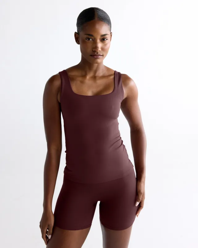 Ultimate Square Neck Top - Mulberry Red made by Adanola