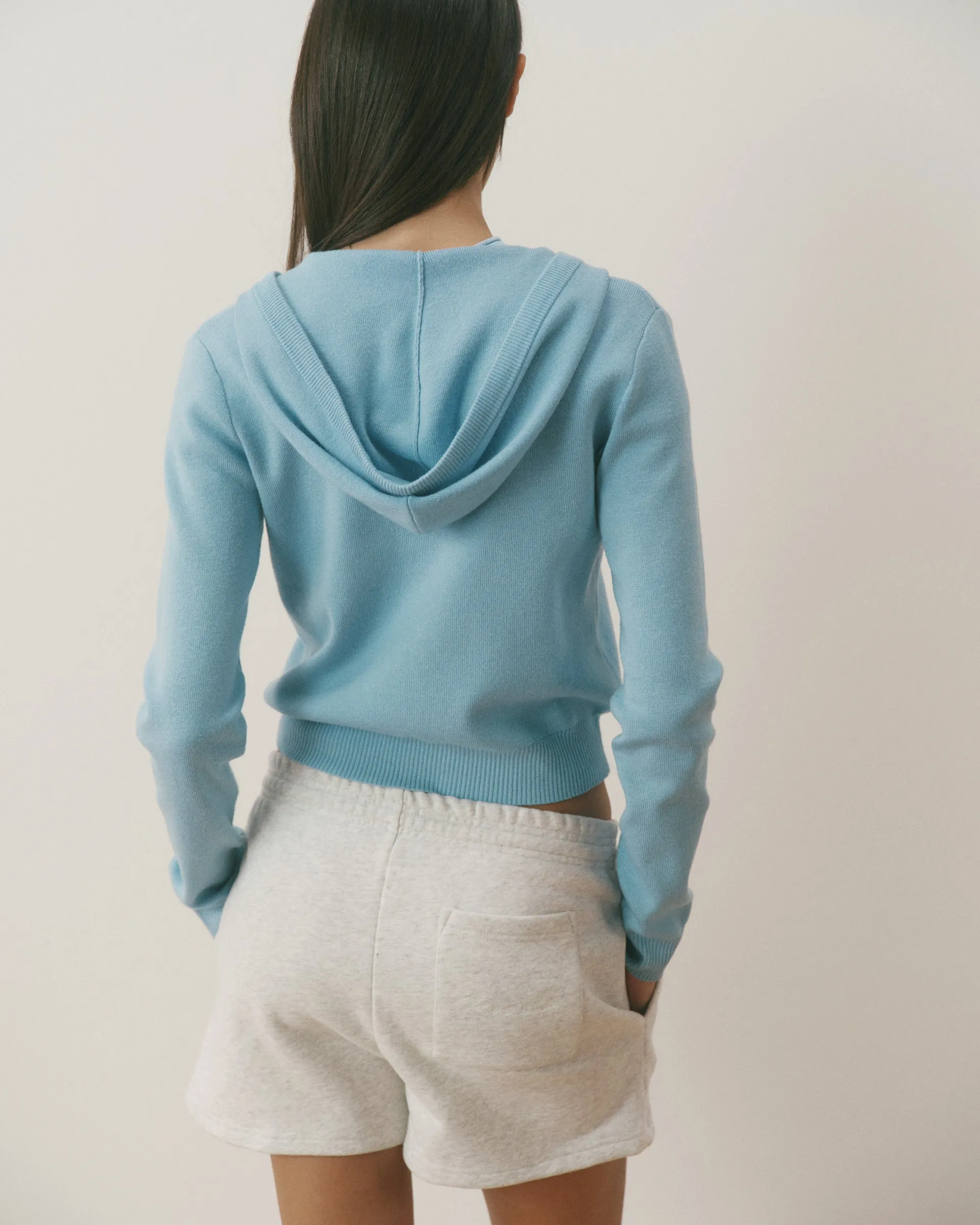 Knit Zip Through Hoodie - Breeze Blue sold by Adanola product image thumbnail 4