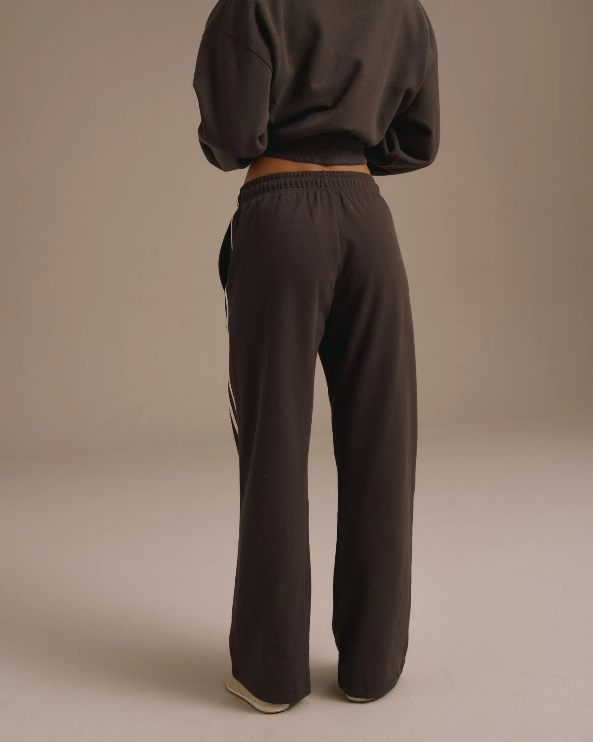 Varsity Loose Fit Sweatpants - Coffee Bean/Marshmallow White sold by Adanola product image thumbnail 3