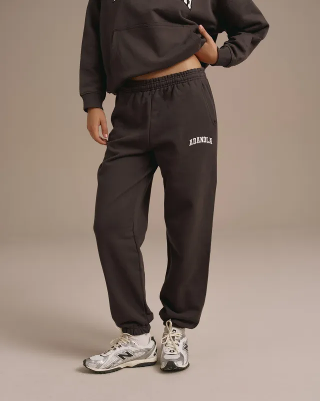 Varsity Sweatpants - Washed Coffee Bean made by Adanola