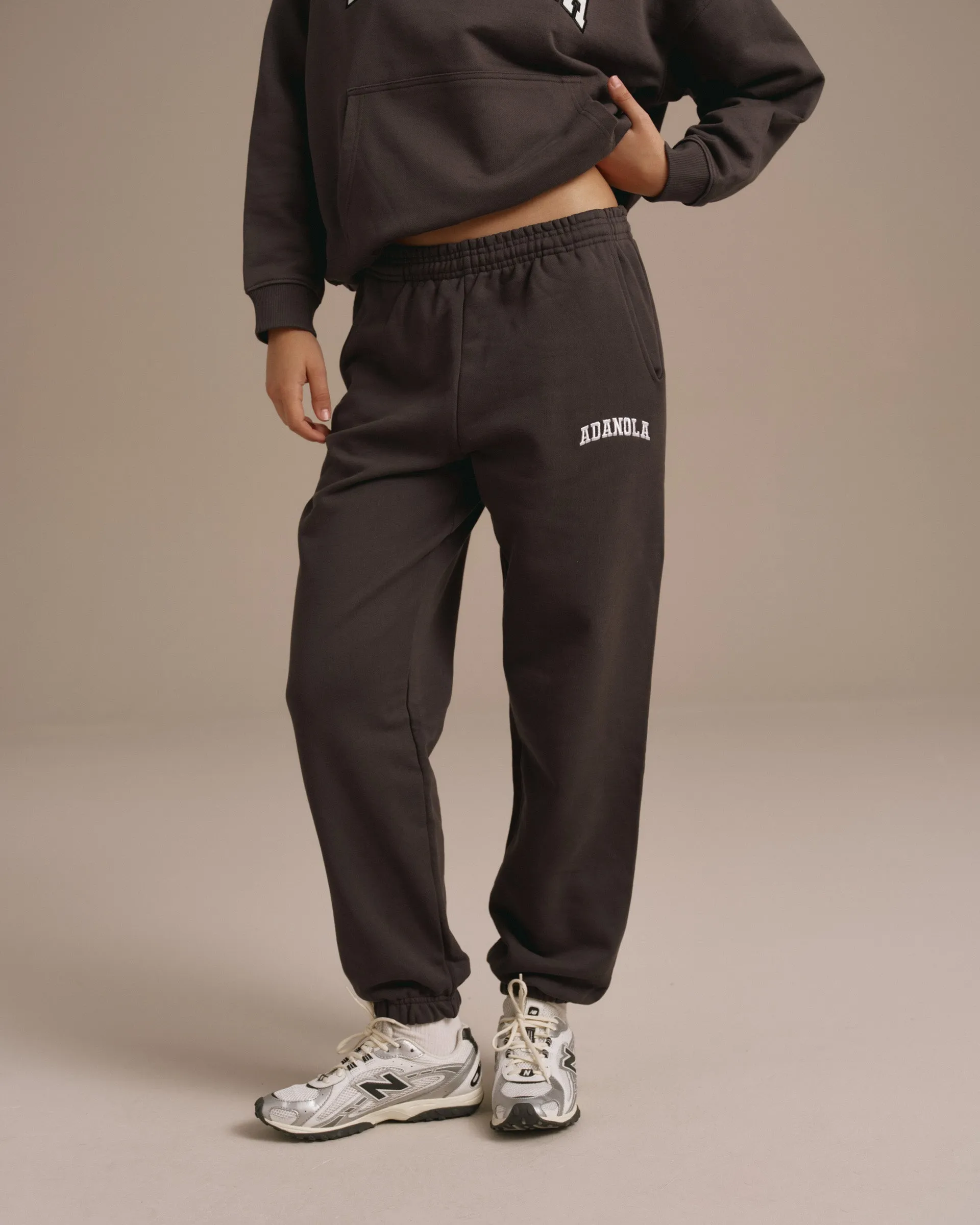 Varsity Sweatpants - Washed Coffee Bean sold by Adanola