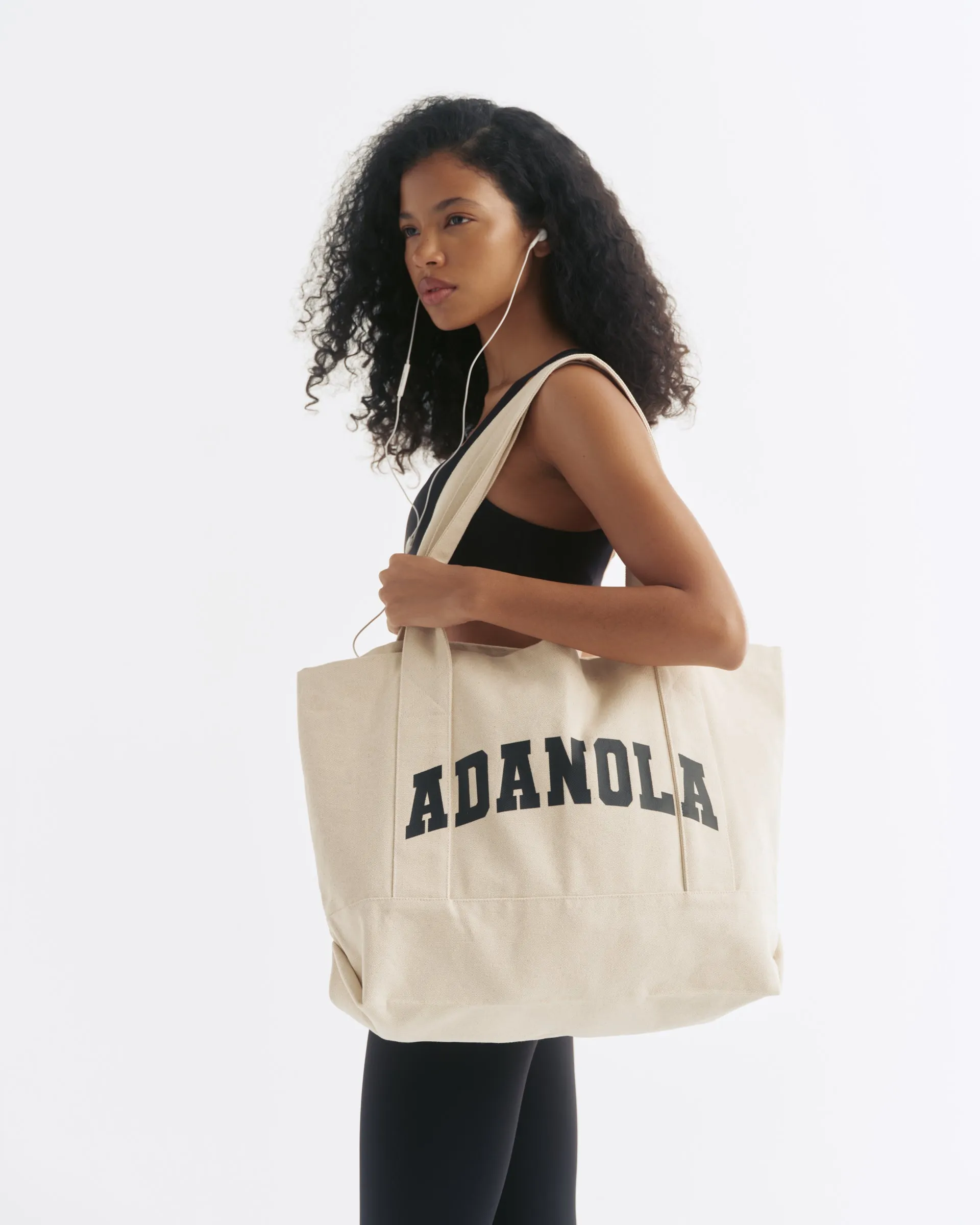 Varsity Tote Bag - Cream/Black sold by Adanola product image thumbnail 2