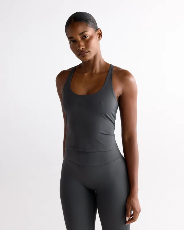 Ultimate Narrow Racer Back Tank - Graphite Grey made by Adanola