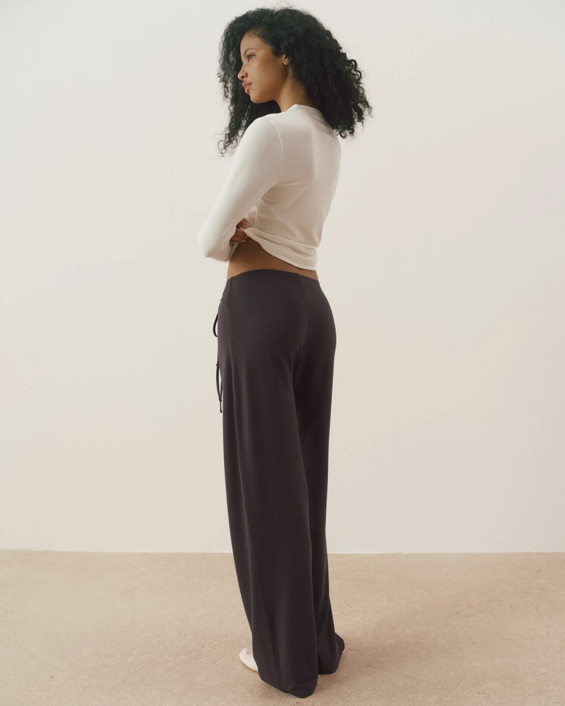 Modal Button Down Long Sleeve Top - Marshmallow White sold by Adanola product image thumbnail 2