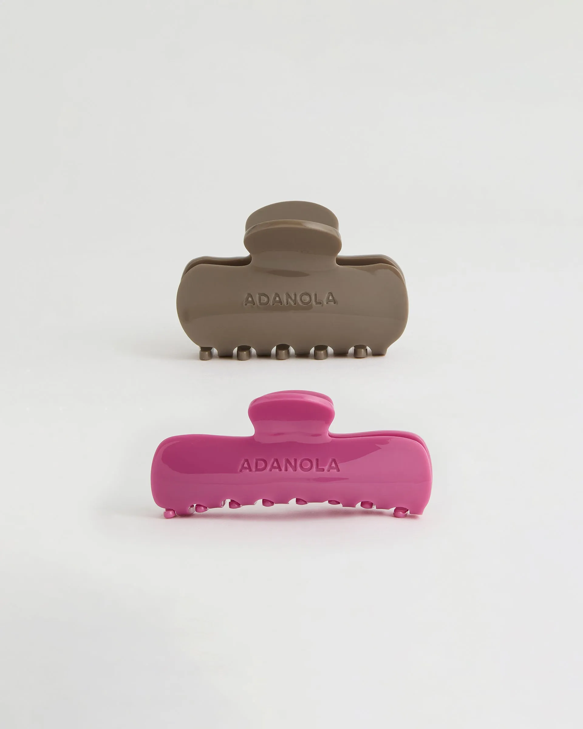 2 Pack Hair Clips - Deep Pink/Dusty Brown sold by Adanola