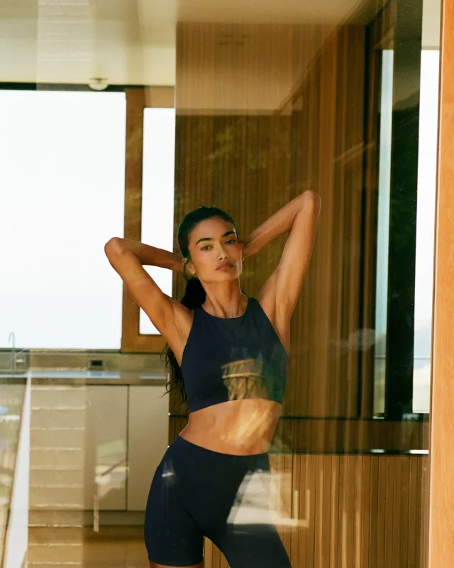 Seamless Crop Shorts - Midnight Blue made by Adanola