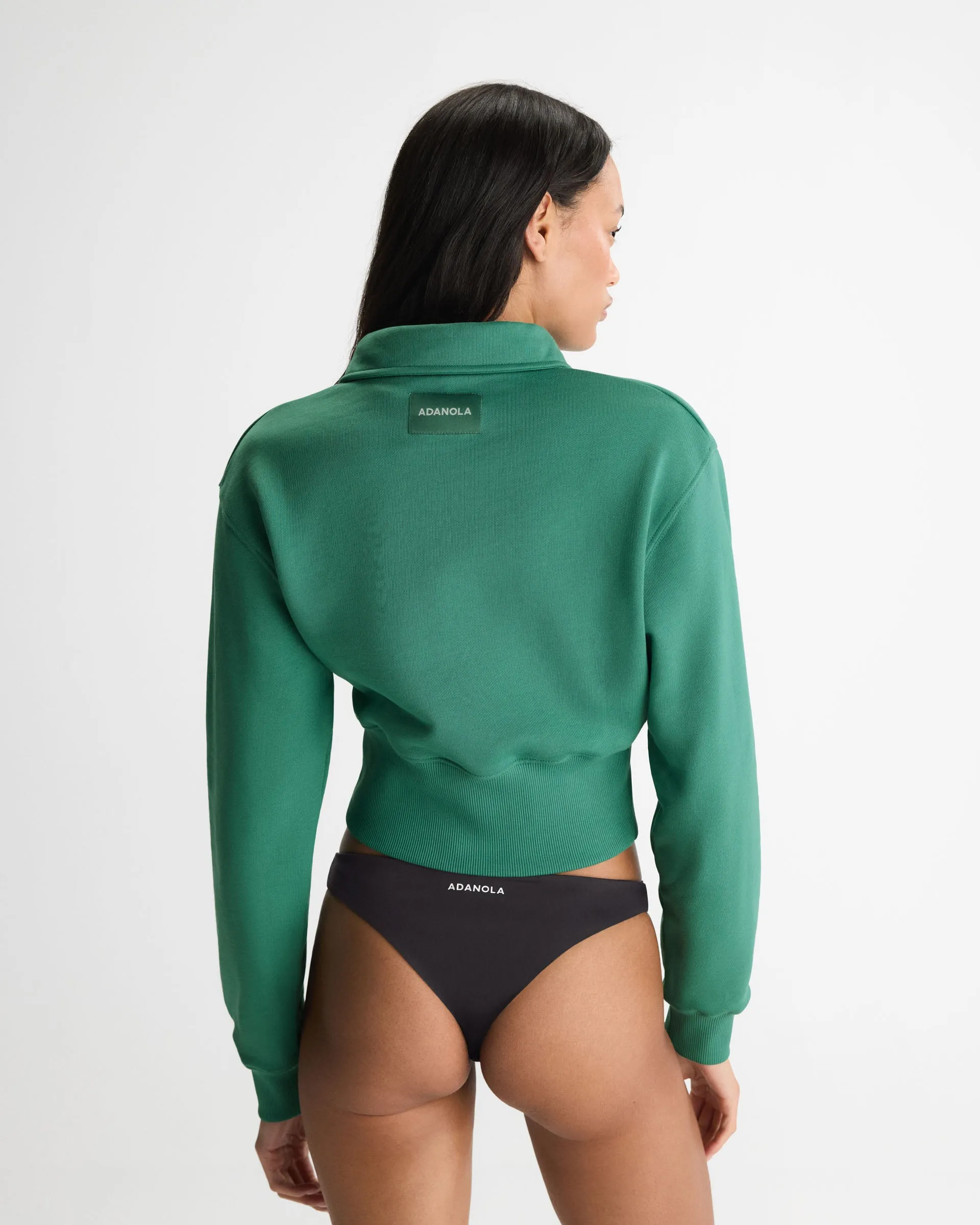Jersey Cinched Waist Polo Sweatshirt - Eucalyptus Green sold by Adanola product image thumbnail 2