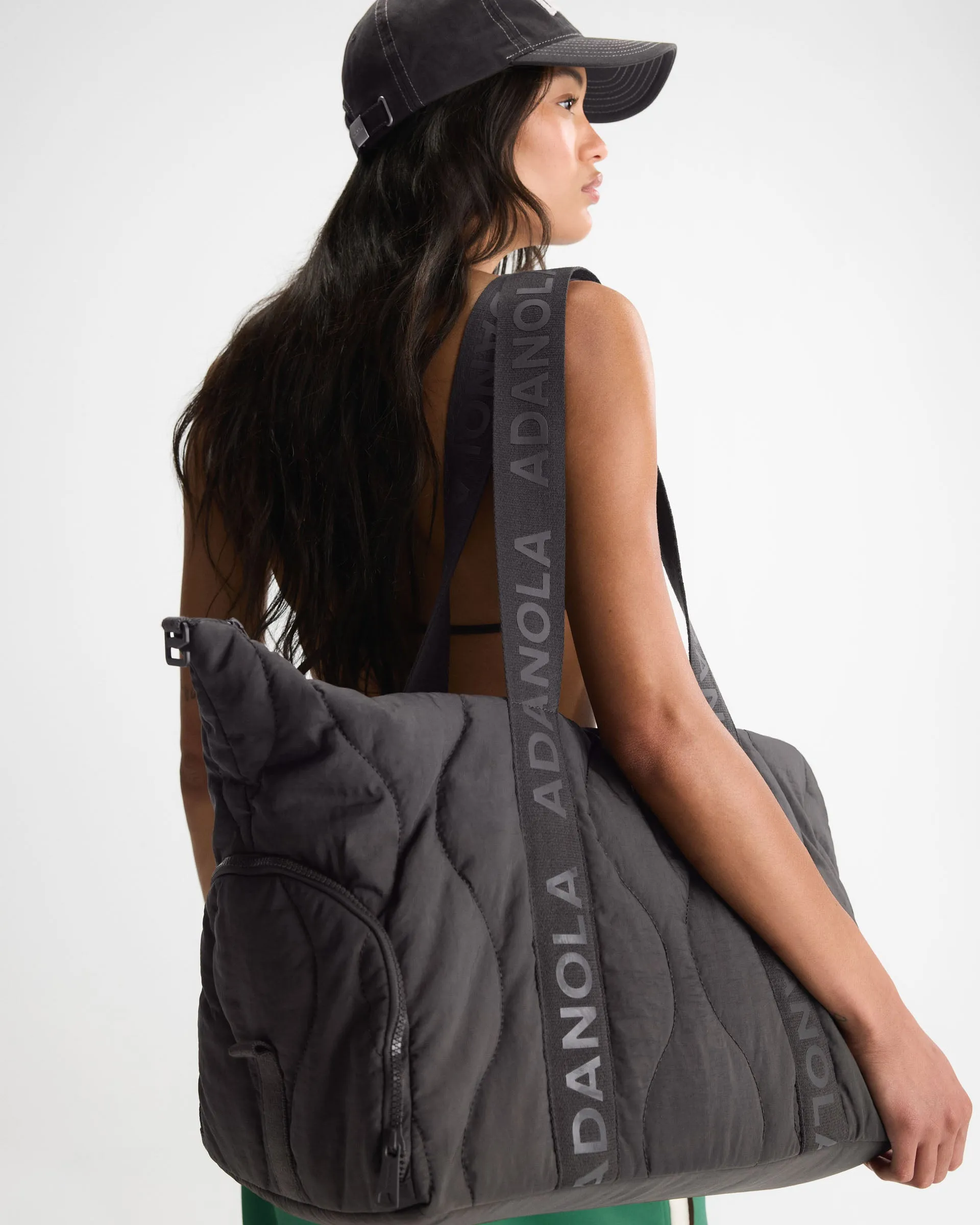 Quilted Nylon Duffle Bag - Coffee Bean sold by Adanola product image thumbnail 2