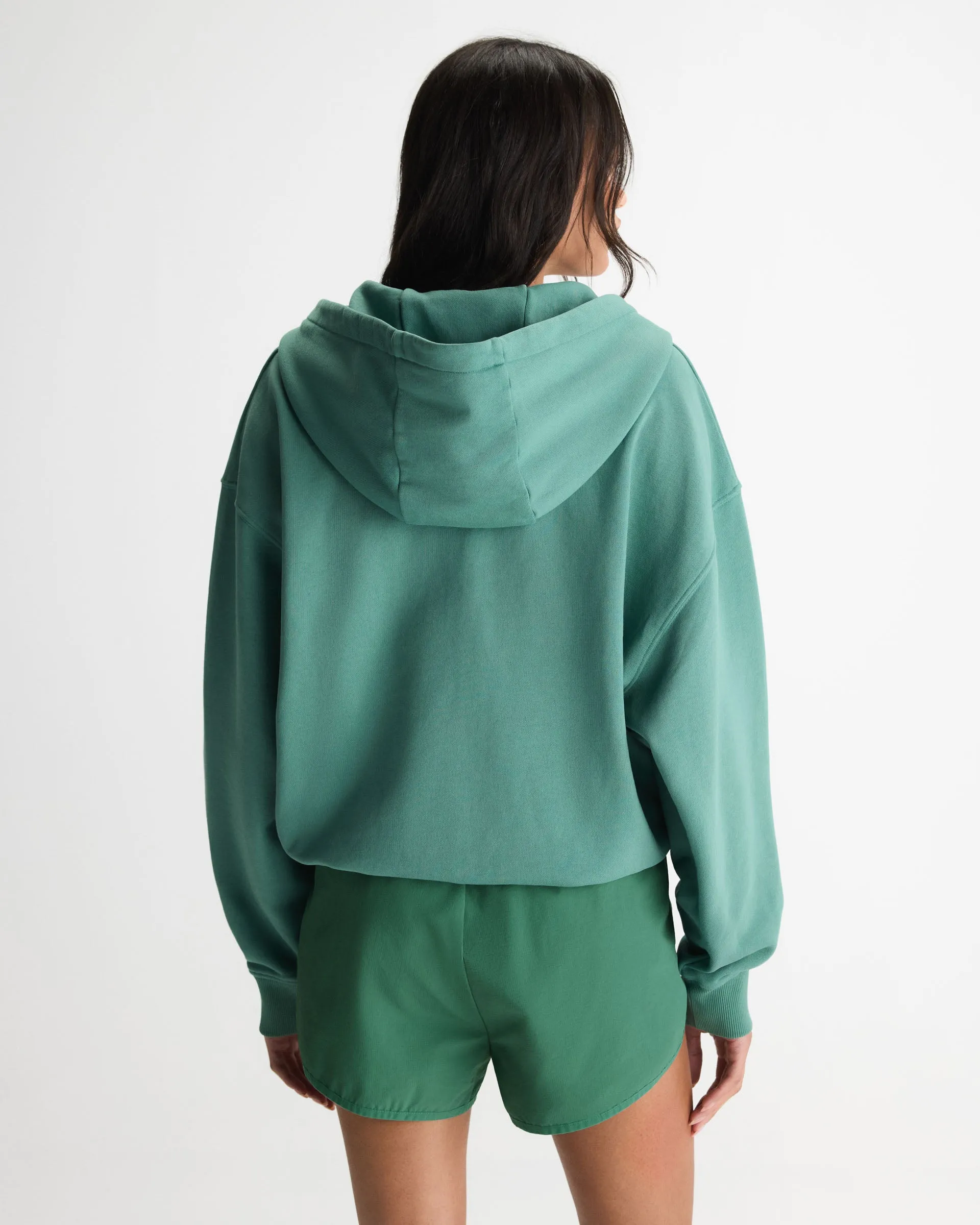 Everyday Active Washed Relaxed Zip Through Hoodie - Eucalyptus Green/Buttercream sold by Adanola product image thumbnail 2