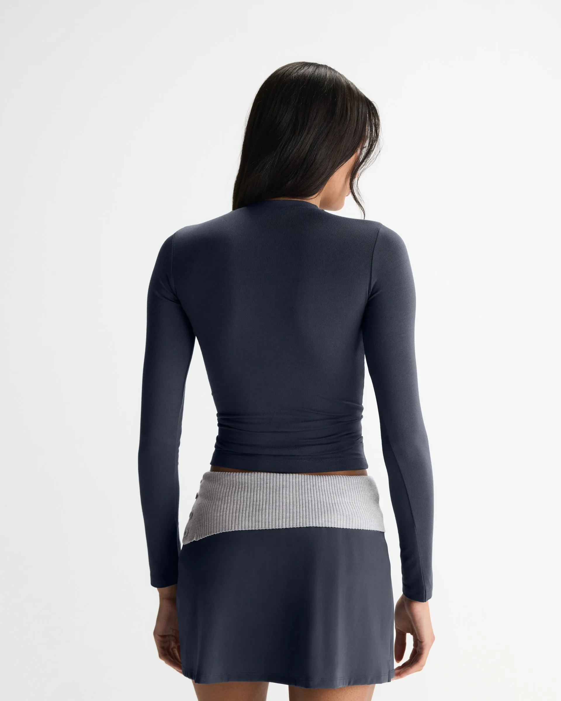 Soft Modal Long Sleeve Top - Midnight Blue sold by Adanola product image thumbnail 2