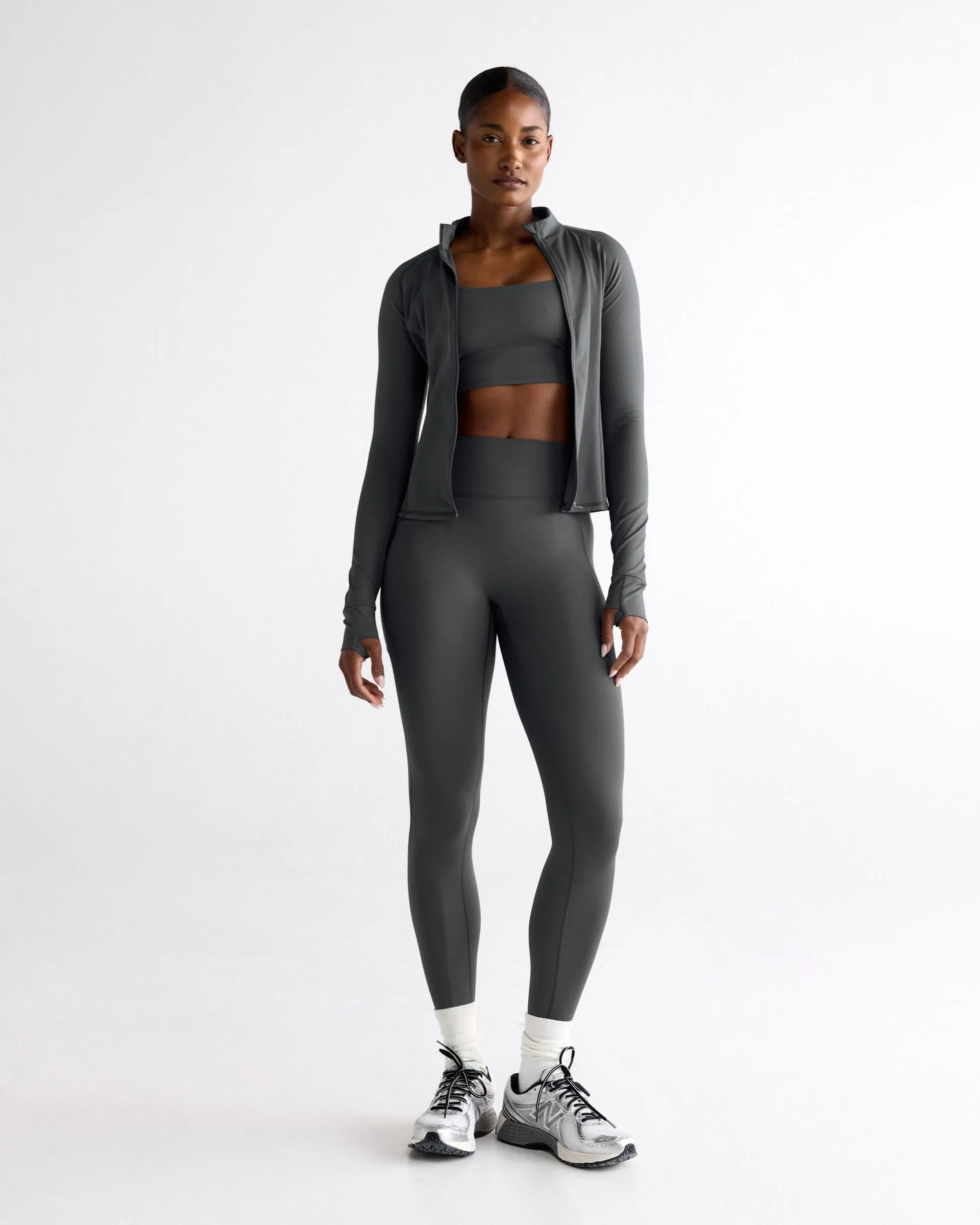 Ultimate Long Sleeve Zip Up Top - Graphite Grey sold by Adanola product image thumbnail 5