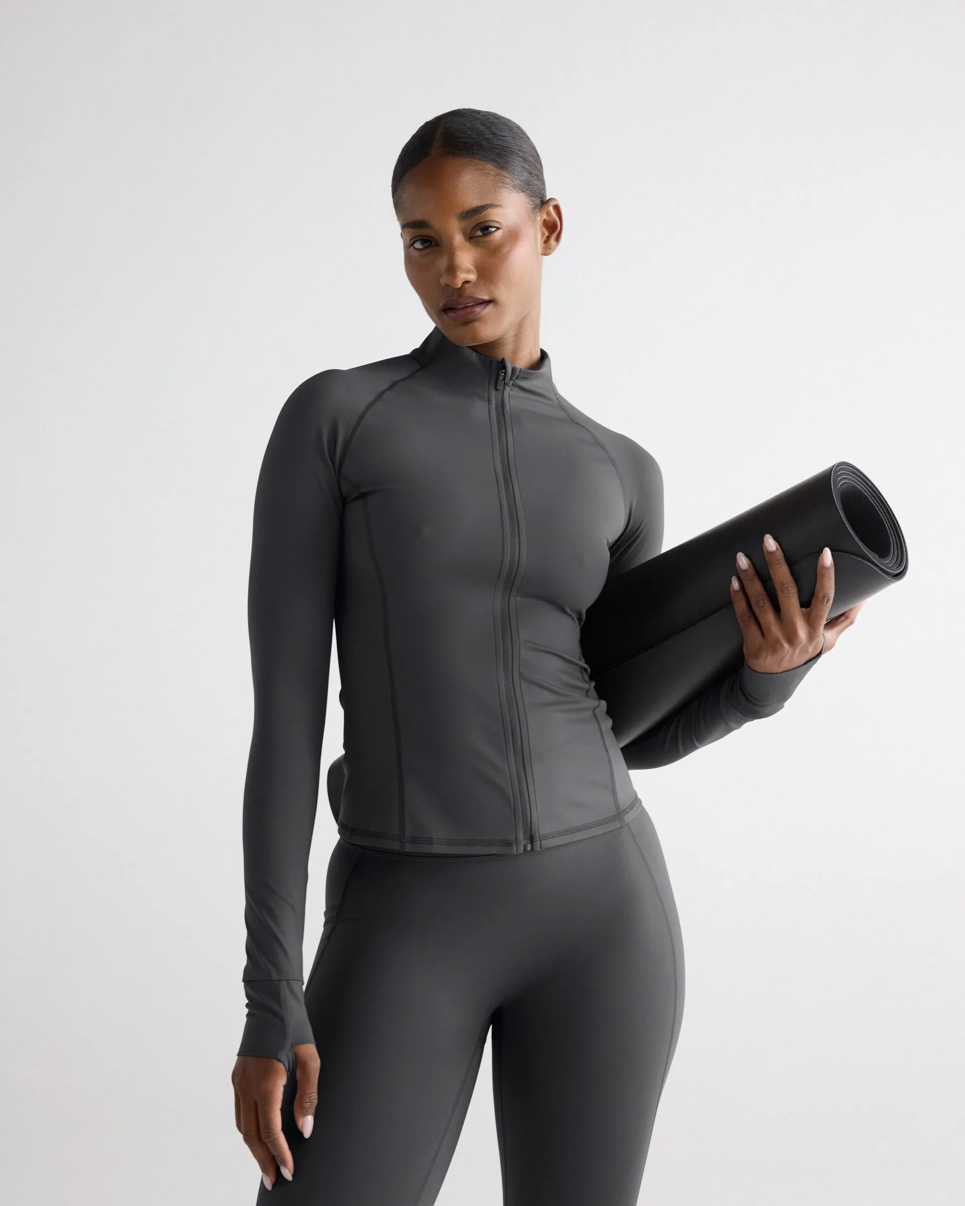 Ultimate Long Sleeve Zip Up Top - Graphite Grey sold by Adanola product image thumbnail 3