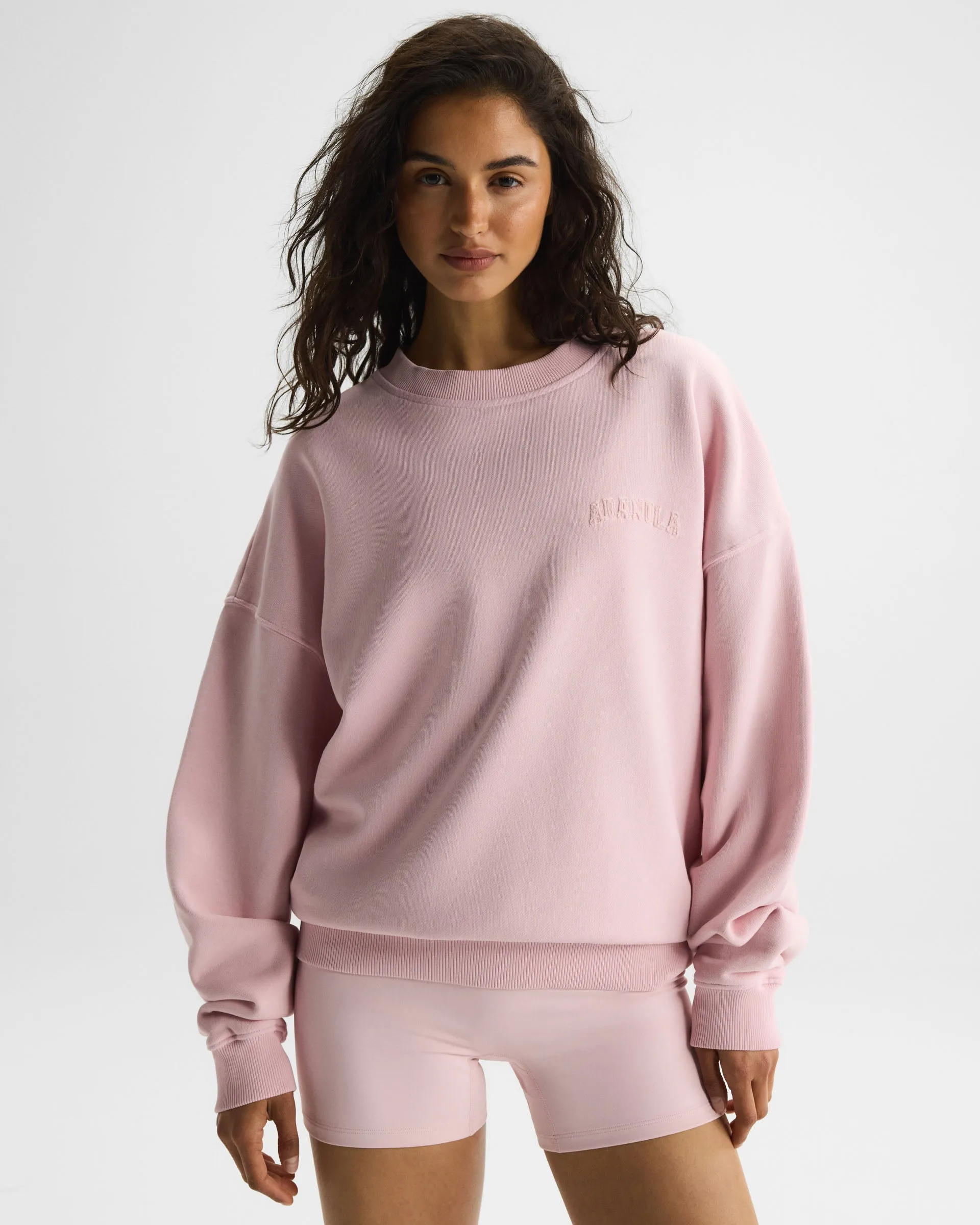 Varsity Applique Washed Oversized Sweatshirt - Soft Pink sold by Adanola product image thumbnail 3
