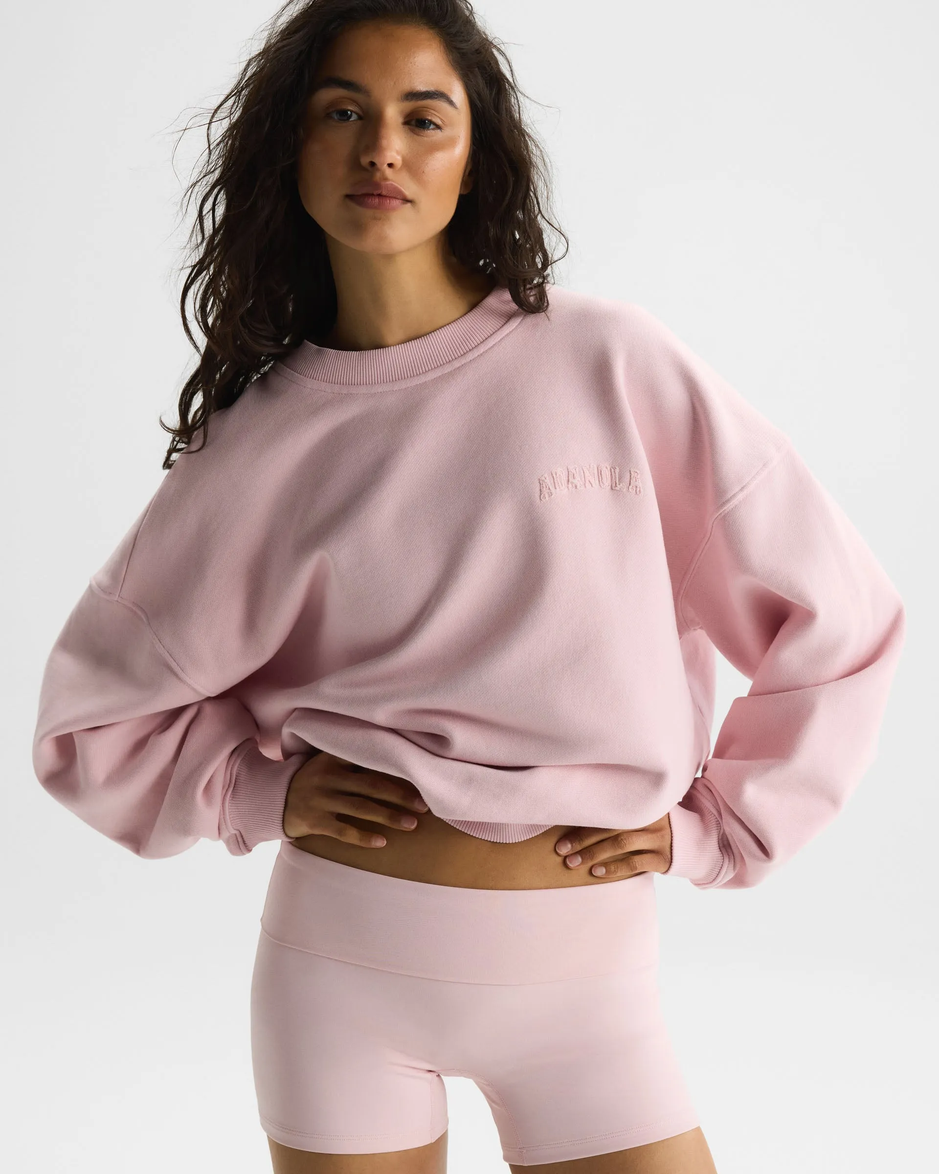 Varsity Applique Washed Oversized Sweatshirt - Soft Pink sold by Adanola product image thumbnail 5