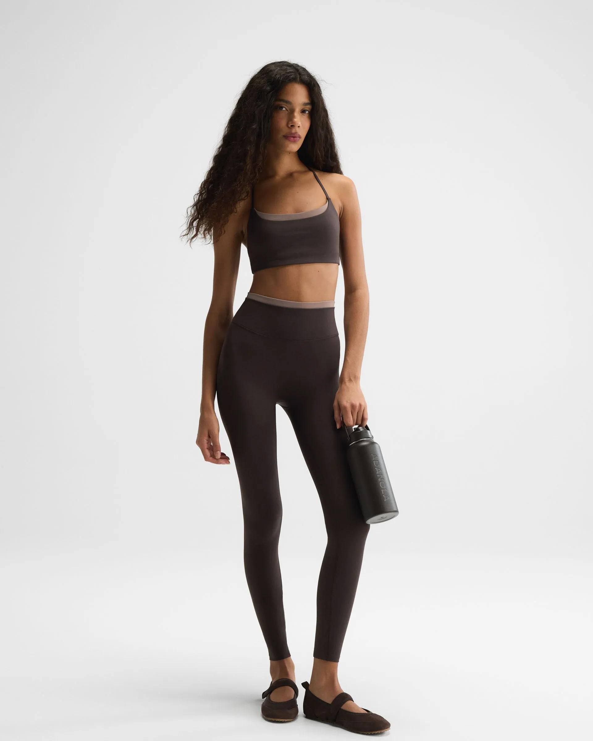 Ultimate Double Layer Leggings - Coffee Bean/Dusty Brown sold by Adanola