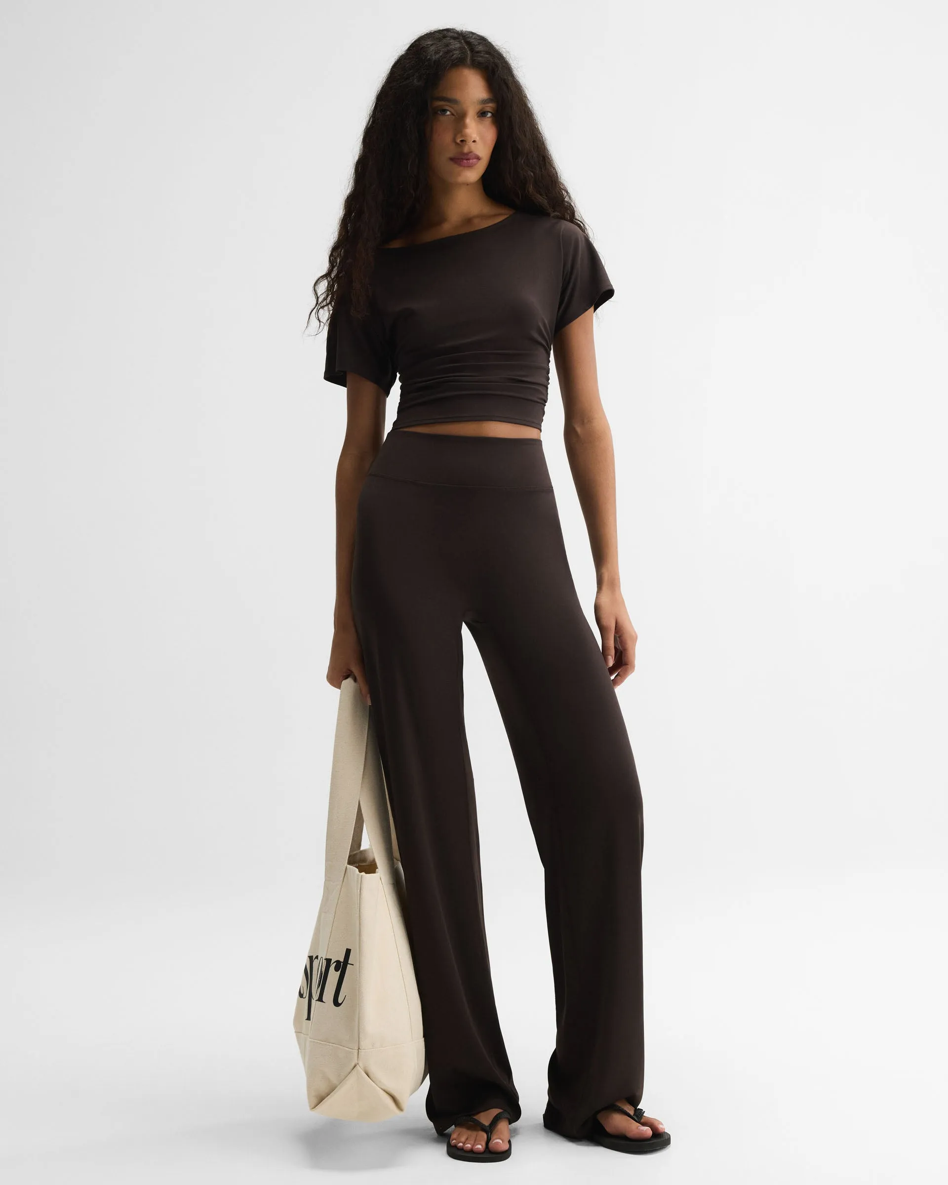 Straight Leg Yoga Pant - Coffee Bean sold by Adanola product image thumbnail 5