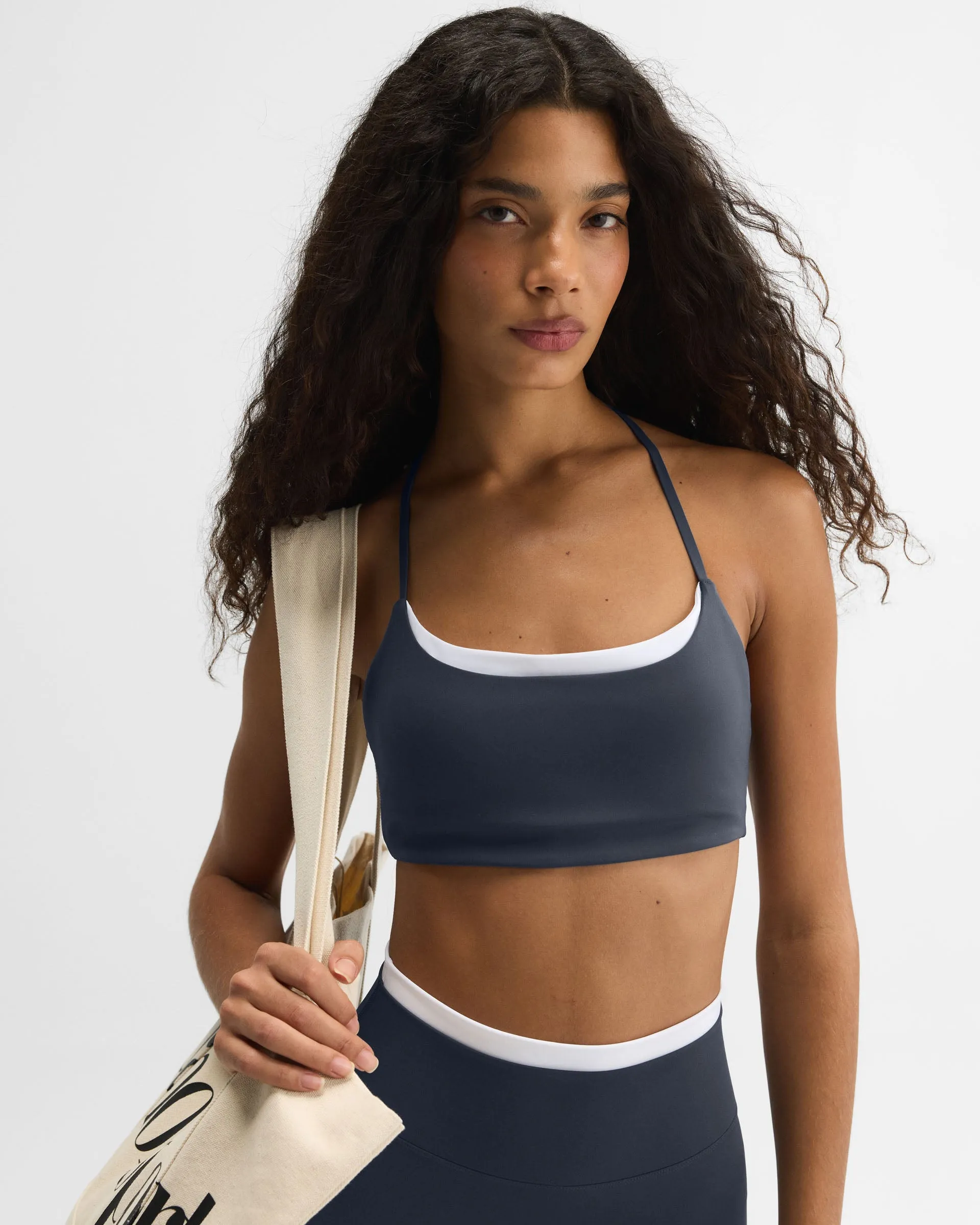 Ultimate Halter Double Layer Bra - Midnight Blue/White sold by Adanola product image thumbnail 3