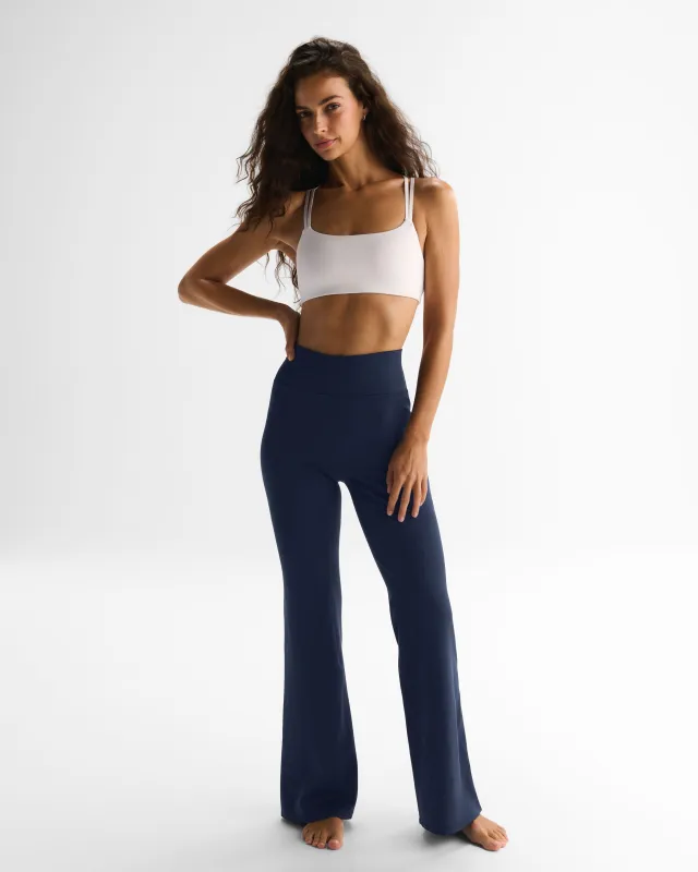 Flared Yoga Pants - Navy Blue made by Adanola