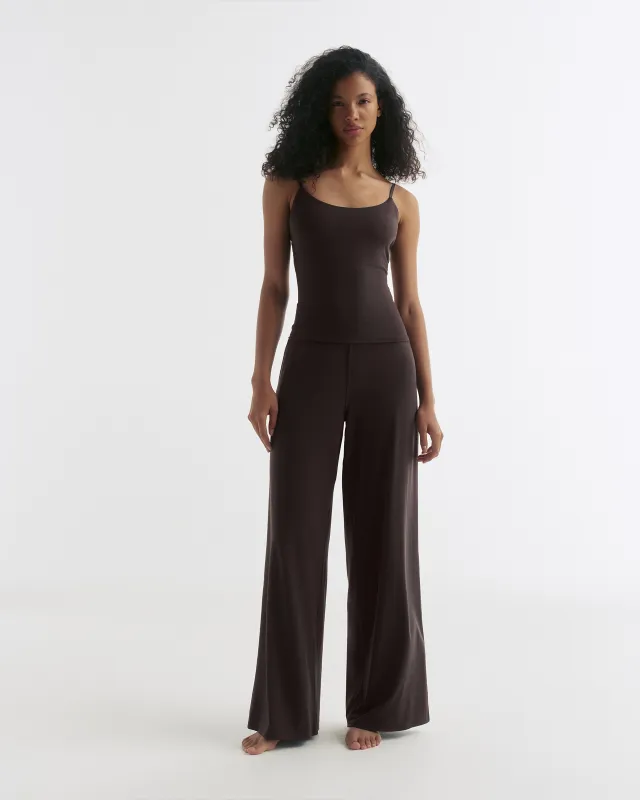 Wide Leg Yoga Pants - Coffee Bean made by Adanola