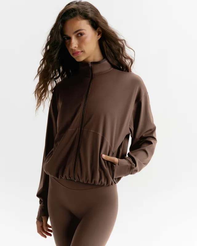 Ultimate Zip Through Jacket - Chocolate Brown made by Adanola