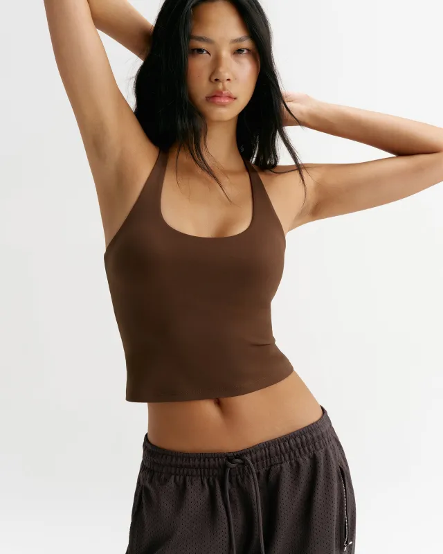 Ultimate Narrow Racer Back Tank - Chocolate Brown made by Adanola