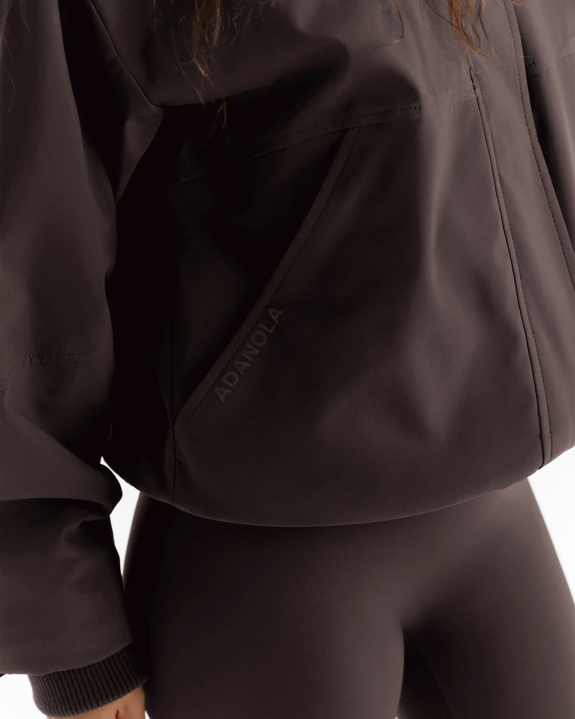 Funnel Neck Technical Jacket - Coffee Bean sold by Adanola product image thumbnail 4