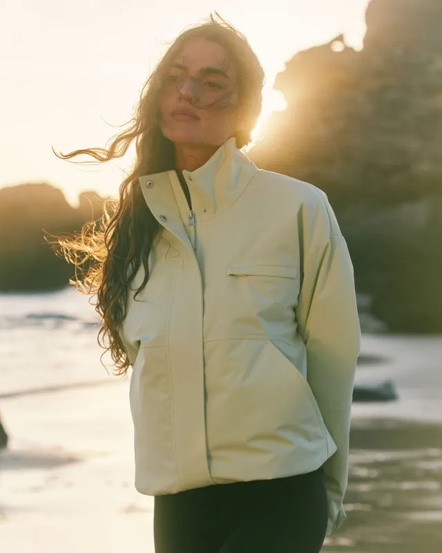 Funnel Neck Technical Jacket - Lime Cream made by Adanola