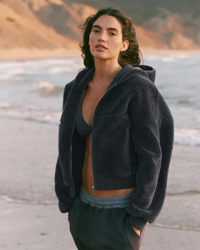 Cropped Hooded Fleece - Midnight Blue made by Adanola