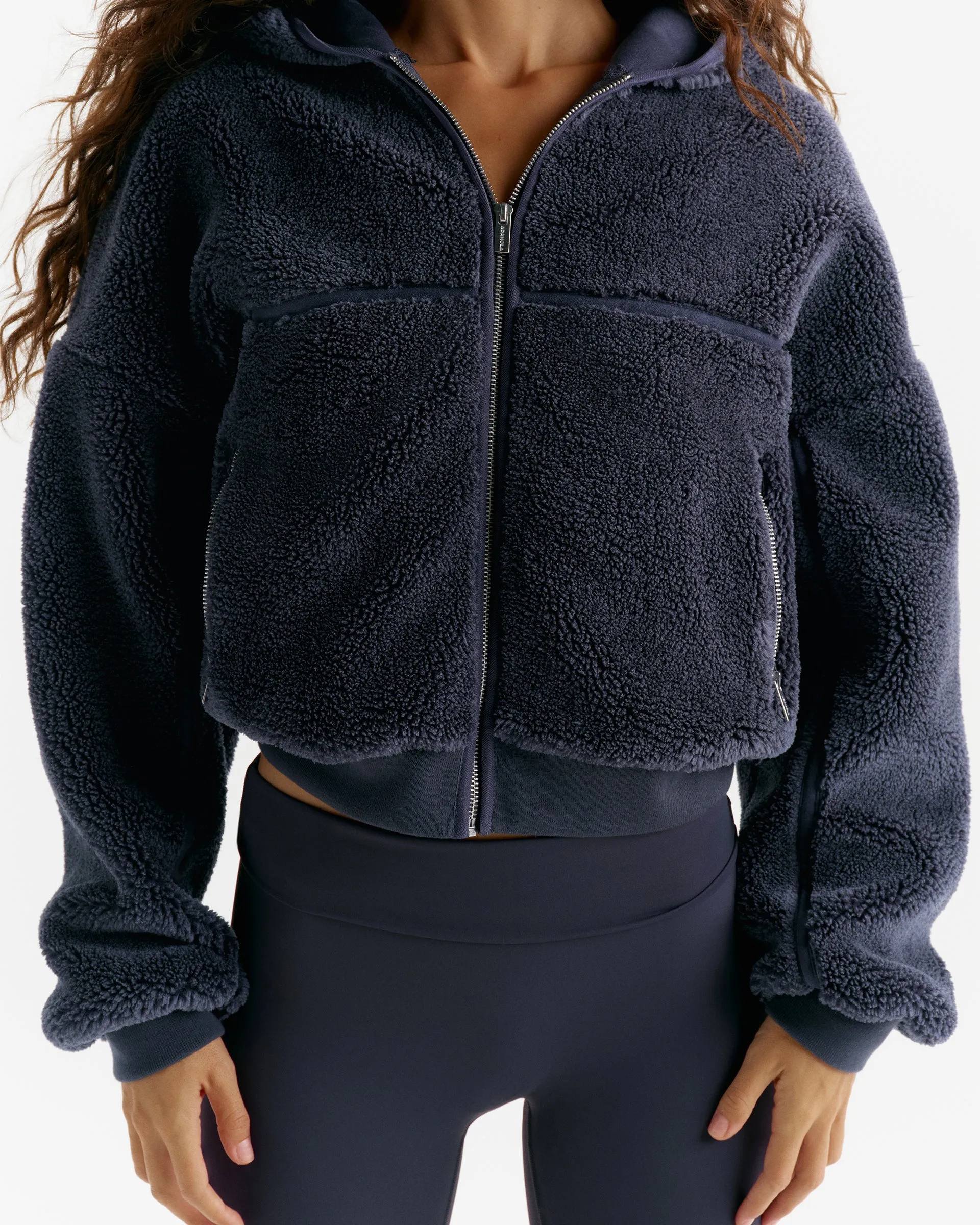 Cropped Hooded Fleece - Midnight Blue sold by Adanola product image thumbnail 3
