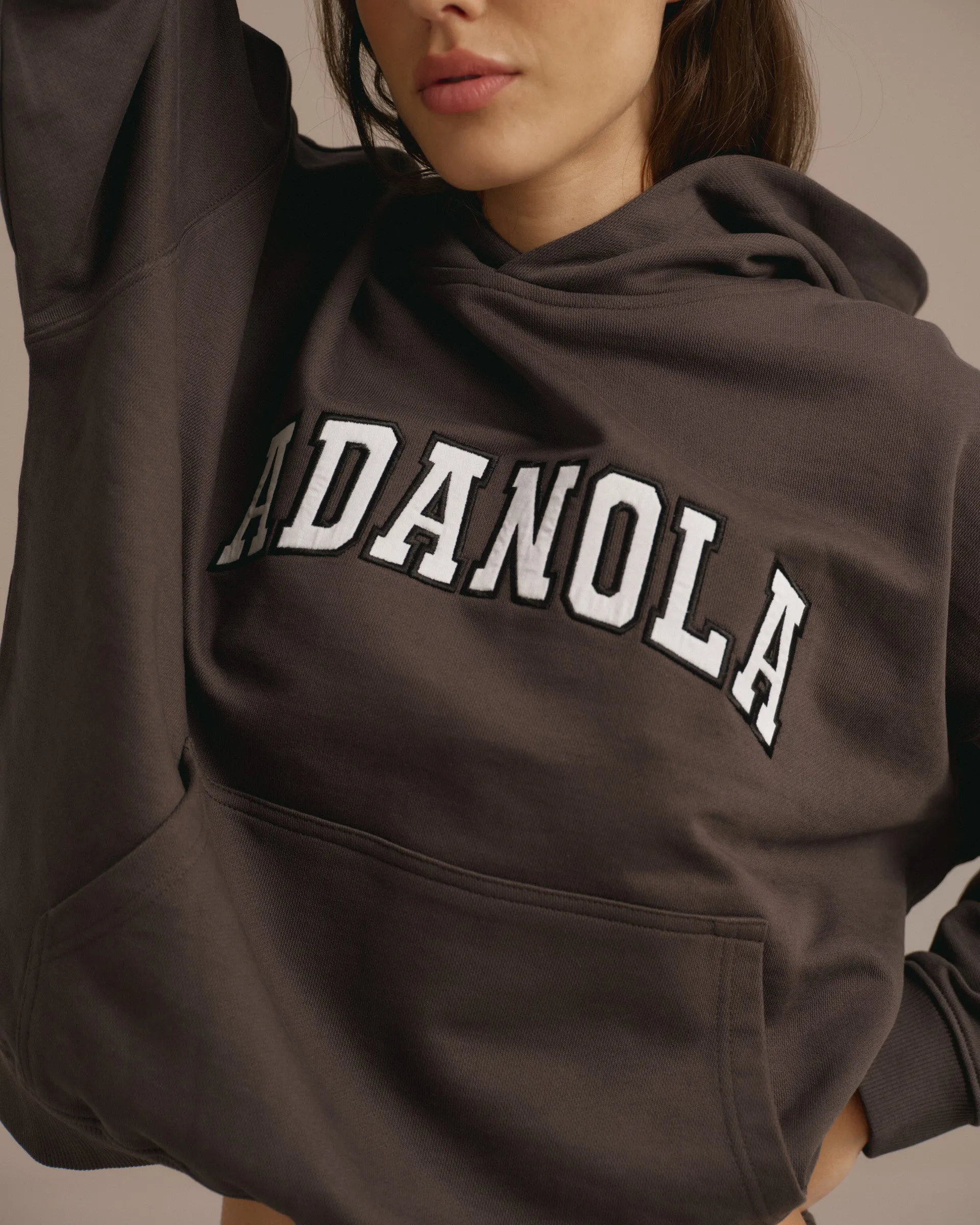 Varsity Oversized Hoodie - Washed Coffee Bean sold by Adanola product image thumbnail 3