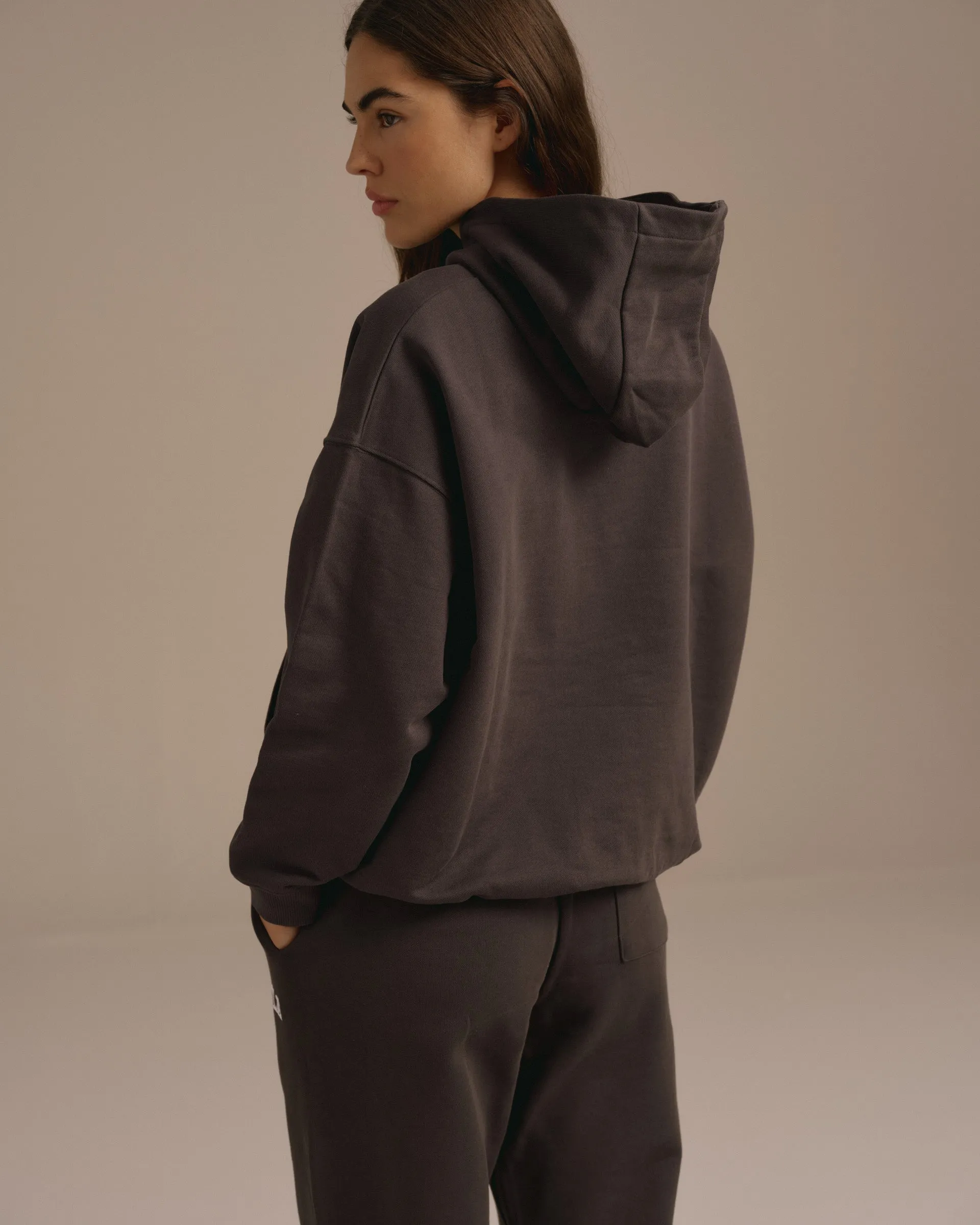 Varsity Oversized Hoodie - Washed Coffee Bean sold by Adanola product image thumbnail 2