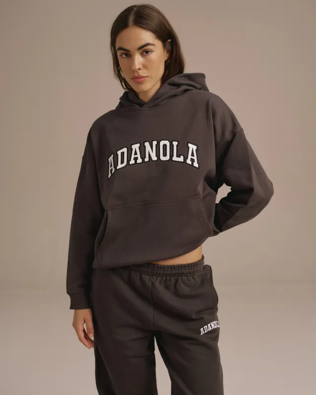 Varsity Oversized Hoodie - Washed Coffee Bean made by Adanola