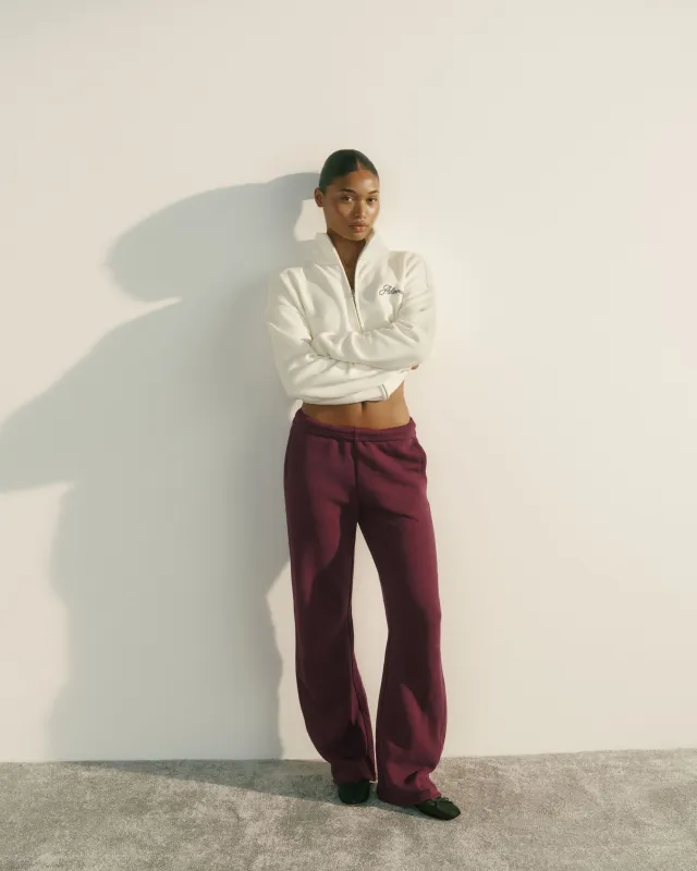 Classic Adanola Straight Leg Sweatpants - Damson Red made by Adanola