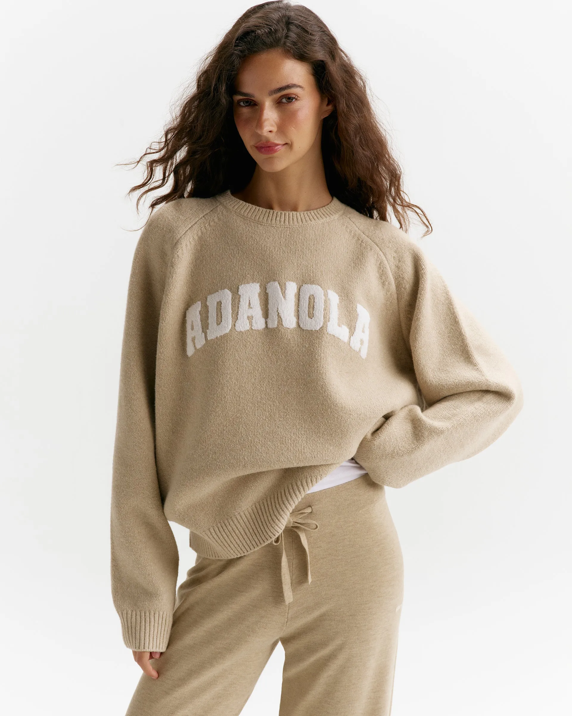 Boucle Oversized Knit Sweatshirt - Oatmeal sold by Adanola product image thumbnail 4